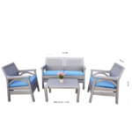 Diva 4-Asientos Sofa set Gris