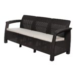 3-Seater Rattan Sofa { Brownبني }