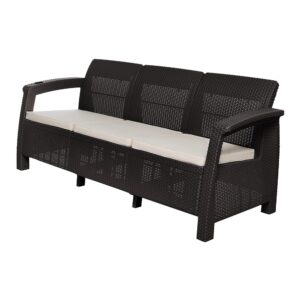 3-Seater Rattan Sofa { Brownبني }