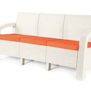 Rattan 3 asientos blanco